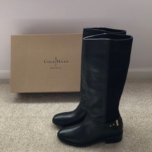 Cole Haan Leather & Stretch Boots. Size 6.5. New!
